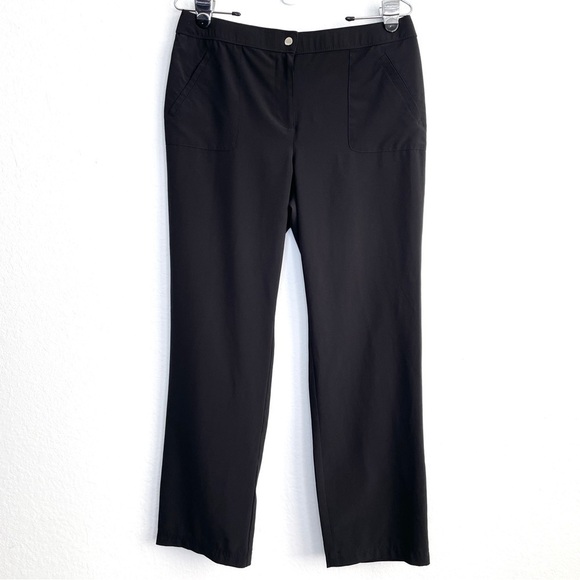 Weekend by Chico's Black Stretch Straight Leg Pants Size 1 Short Medium - Picture 1 of 6